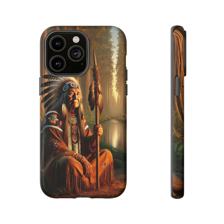 Native Wisdom Tough Phone Case - Samsung, iPhone & Google Pixel, Indigenous Elder Art, Tribal Spirituality, Durable Protective Cover - MKCM Modern Designs