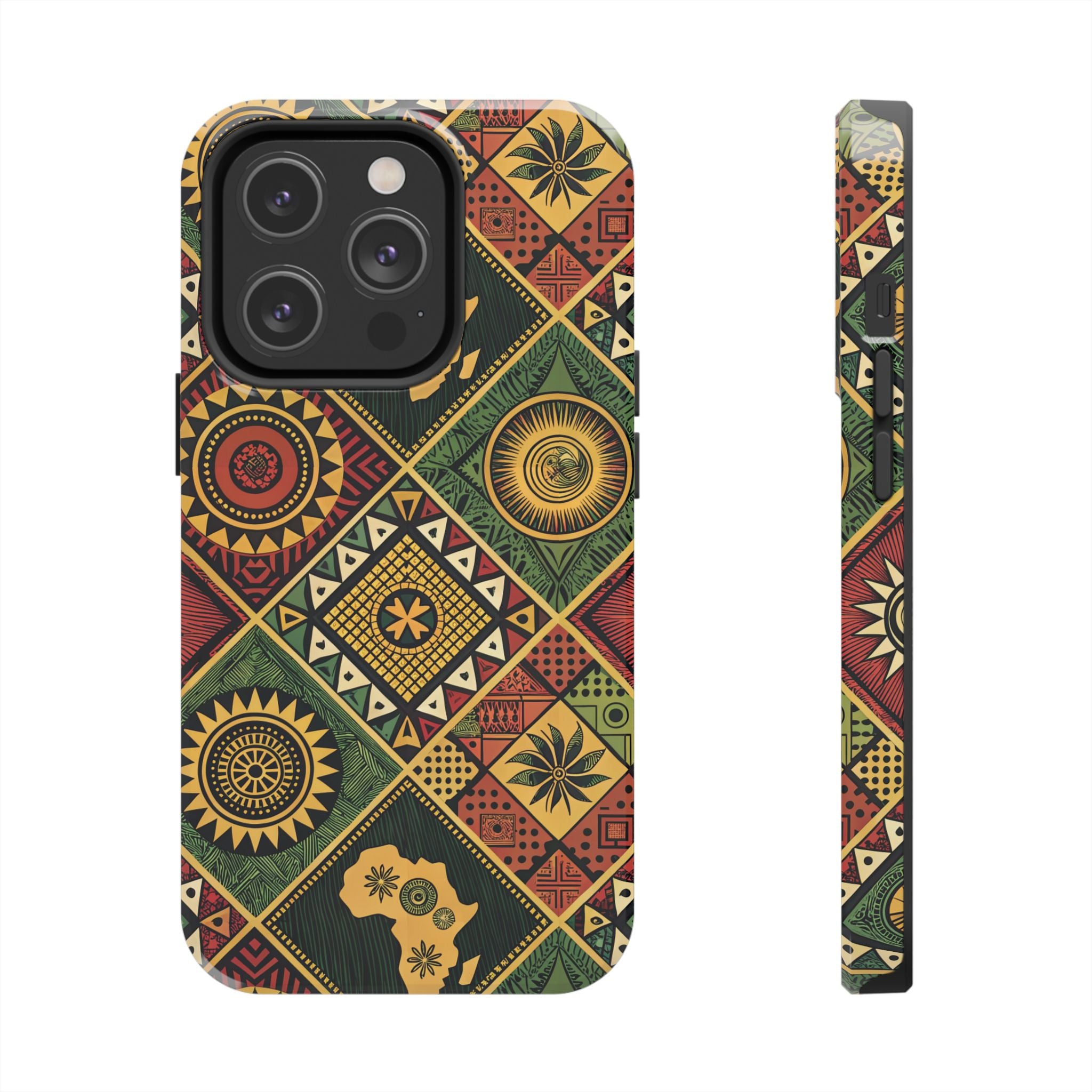 Afrocentric Tribal Pattern Tough Phone Case – African Heritage Style for iPhone & Samsung