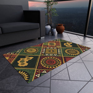 African Tribal Rug – Bold Afrocentric Print Area Rug with Cultural Symbols