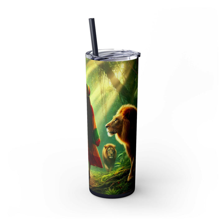 Rasta Lion Pride 20 oz Stainless Steel Tumbler | Cultural Reggae Art | Double Wall Insulated | Durable Travel Mug | Vibrant Lion Design - MKCM Modern Designs