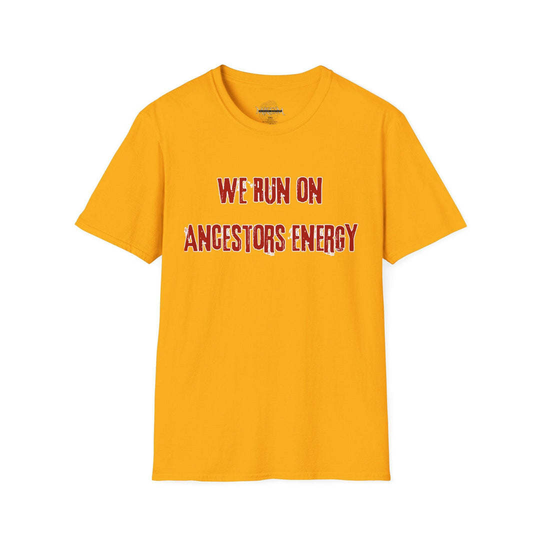 Ancestors energy t-shirt, ancestral power apparel for running enthusiasts