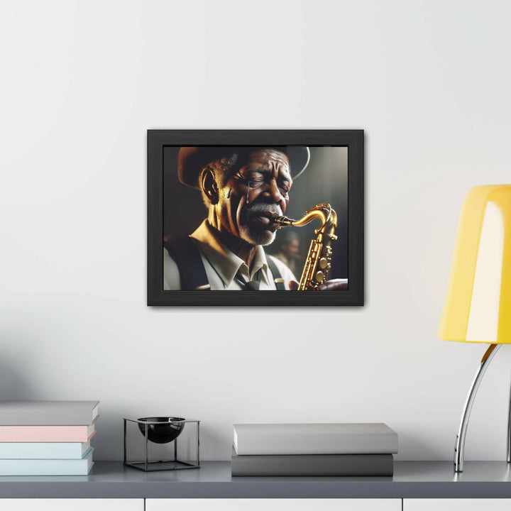 Emotional Saxophonist Framed Art.