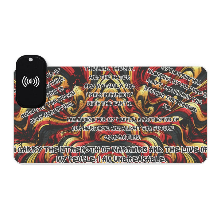 Indigenous Affirmations with Wireless Charging Deskmat.