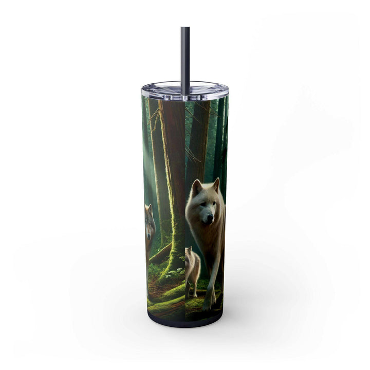 Native American Wolves Tumbler - Stainless Steel 20oz, Spiritual Art Design, Indigenous Culture, Double-Wall Insulated, Unique Gift Idea - MKCM Modern Designs