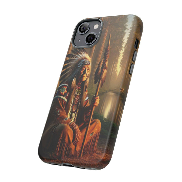 Native Wisdom Tough Phone Case - Samsung, iPhone & Google Pixel, Indigenous Elder Art, Tribal Spirituality, Durable Protective Cover - MKCM Modern Designs