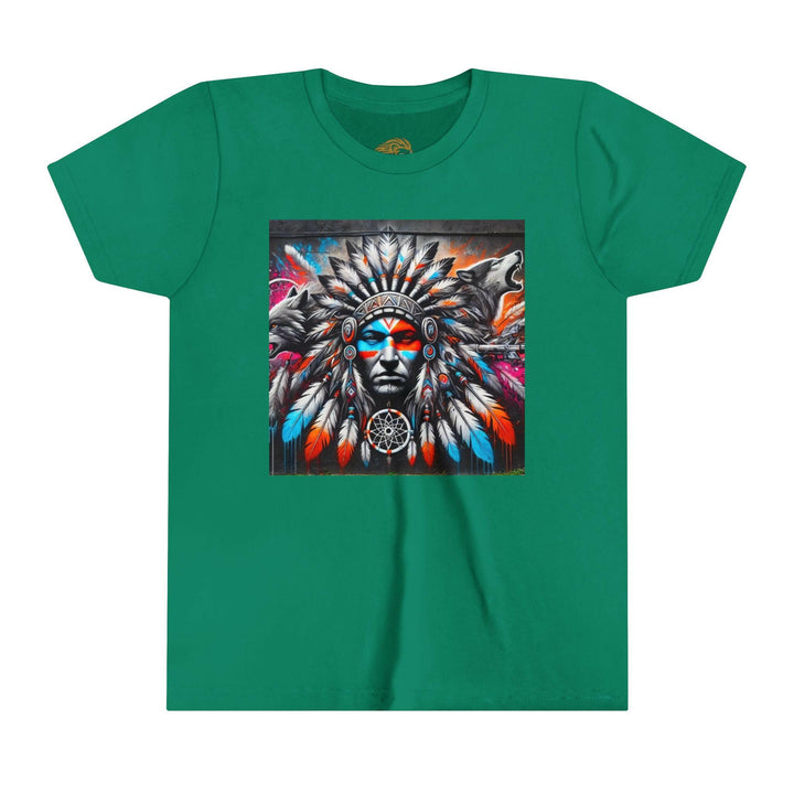 Native warrior in colorful apparel representing resilience and strength - SEO optimized alt tag