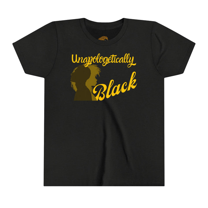 Unapologetically Black youth tee showcasing pride - Empower youths with this bold statement piece for empowerment.