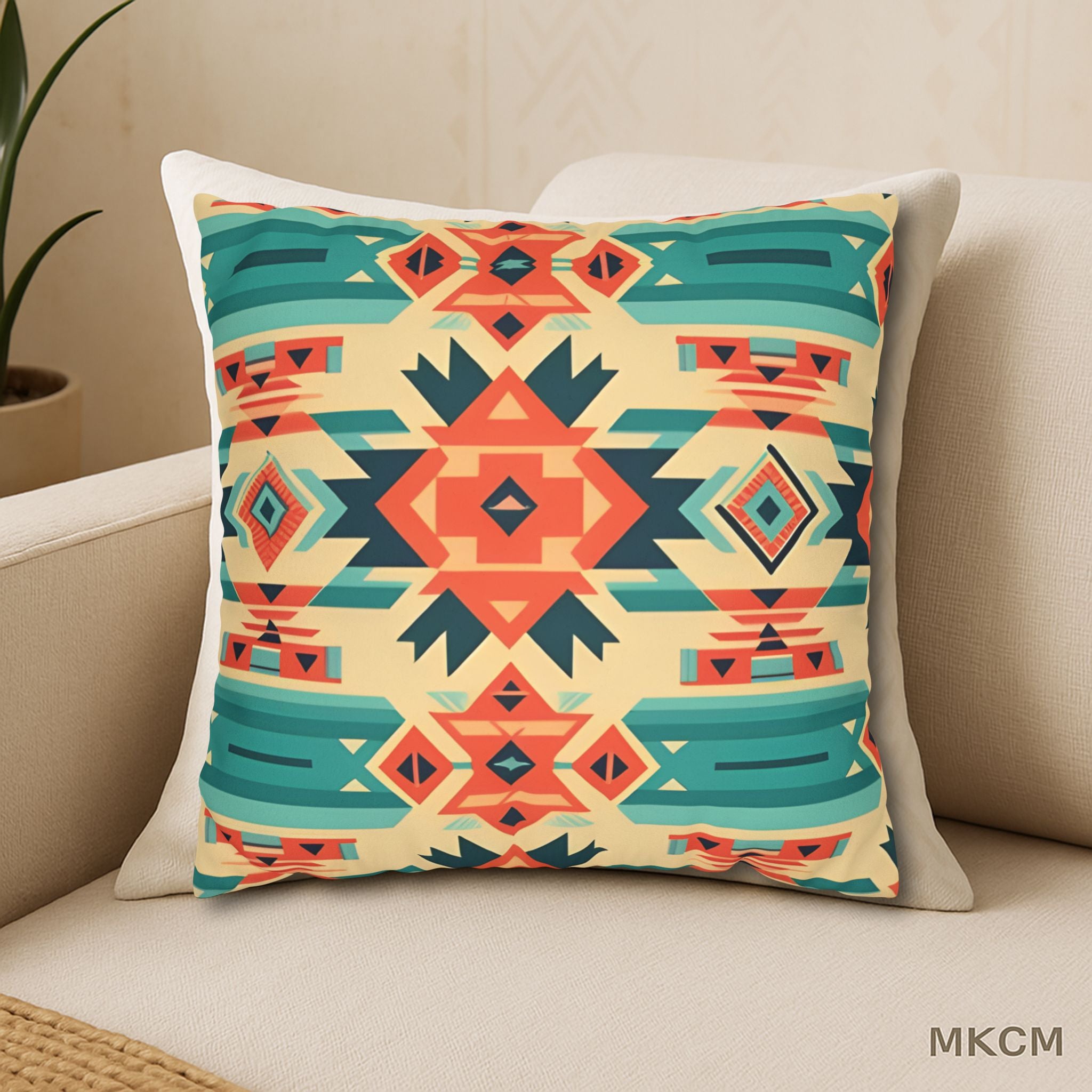 Native American Tribal Print Pillowcase – Heritage-Inspired Faux Suede Cushion Cover