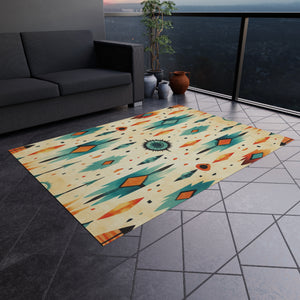 Native American Tribal Rug – Modern Indigenous Print Area Rug with Non-Slip Backing