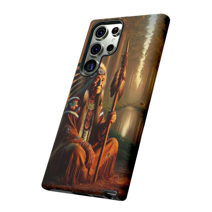 Native Wisdom Tough Phone Case - Samsung, iPhone & Google Pixel, Indigenous Elder Art, Tribal Spirituality, Durable Protective Cover - MKCM Modern Designs