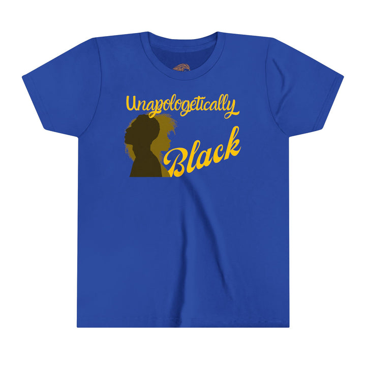 Unapologetically Black youth tee showcasing pride - Empower youths with this bold statement piece for empowerment.