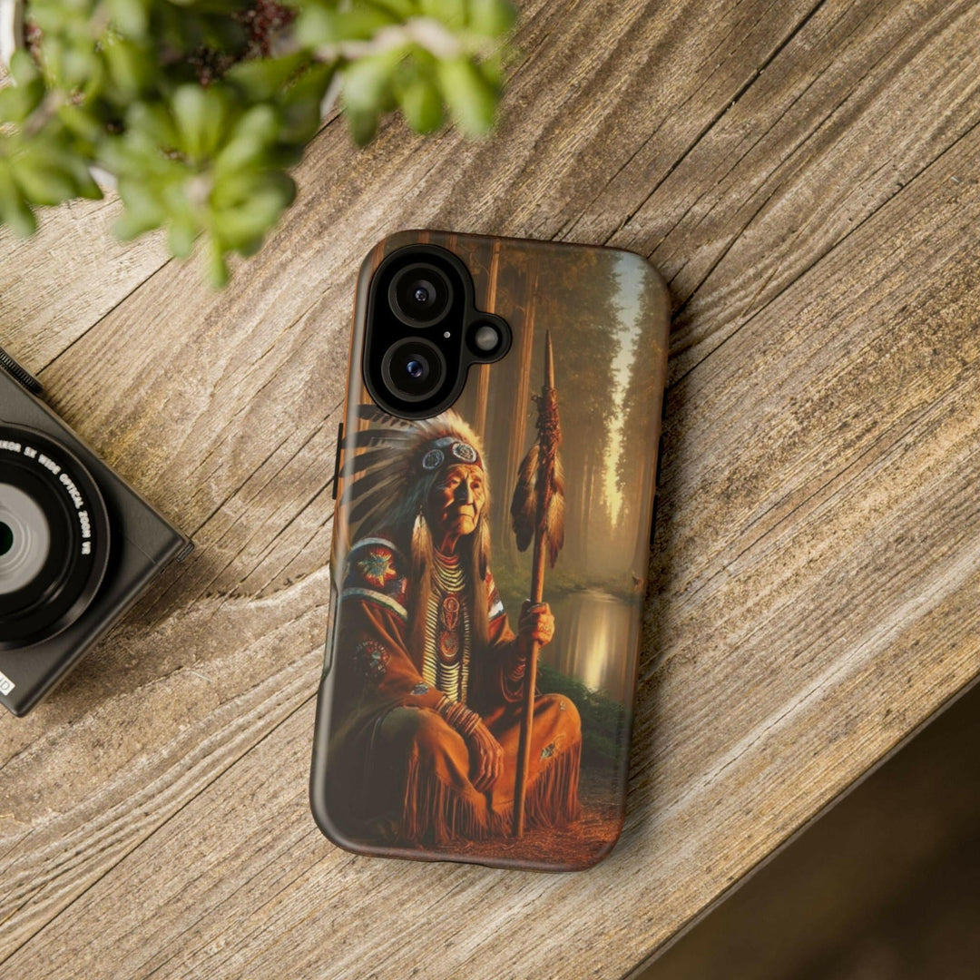 Native Wisdom Tough Phone Case - Samsung, iPhone & Google Pixel, Indigenous Elder Art, Tribal Spirituality, Durable Protective Cover - MKCM Modern Designs