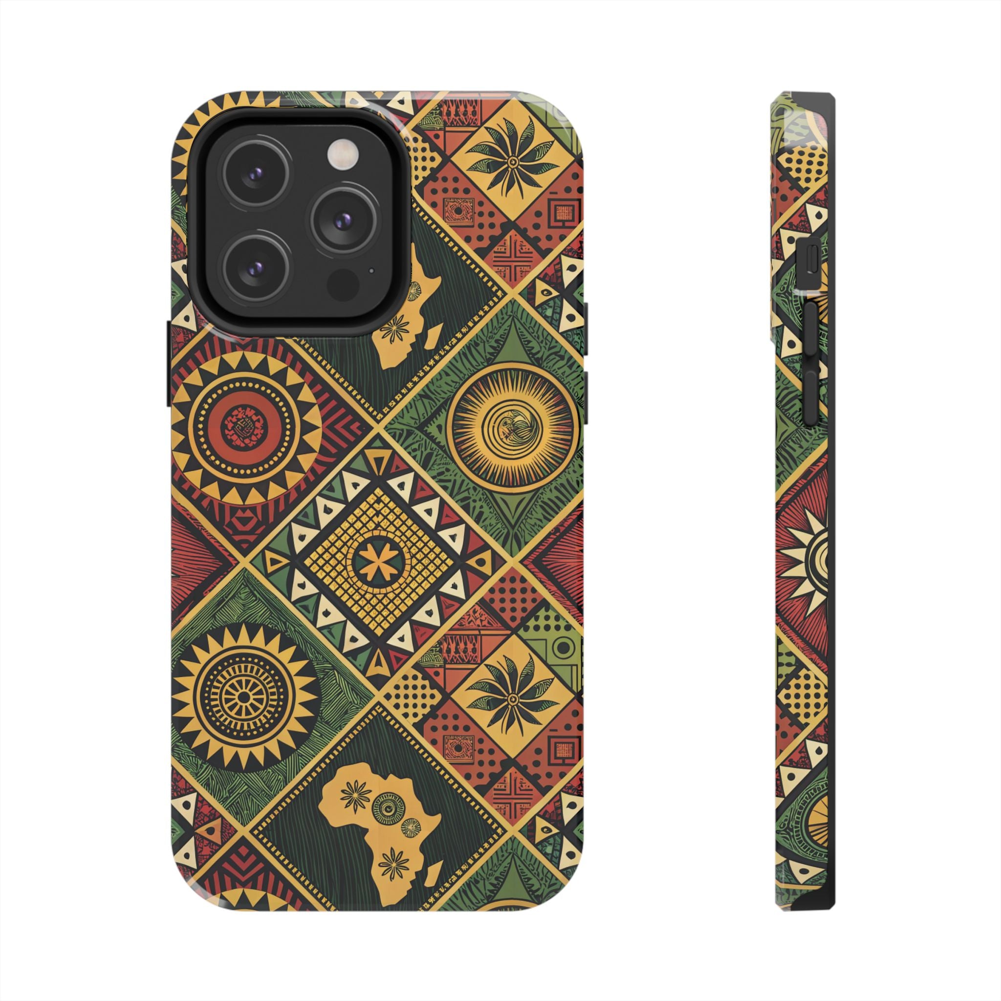 Afrocentric Tribal Pattern Tough Phone Case – African Heritage Style for iPhone & Samsung