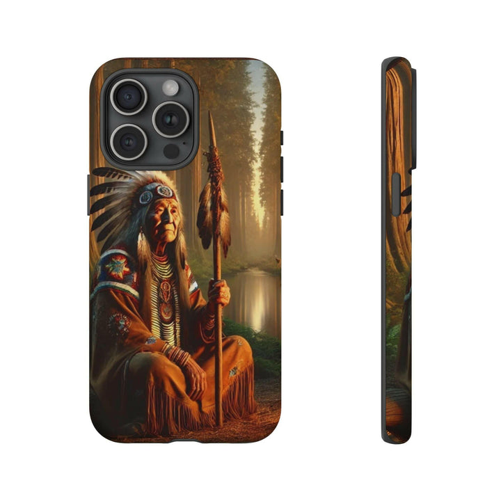 Native Wisdom Tough Phone Case - Samsung, iPhone & Google Pixel, Indigenous Elder Art, Tribal Spirituality, Durable Protective Cover - MKCM Modern Designs