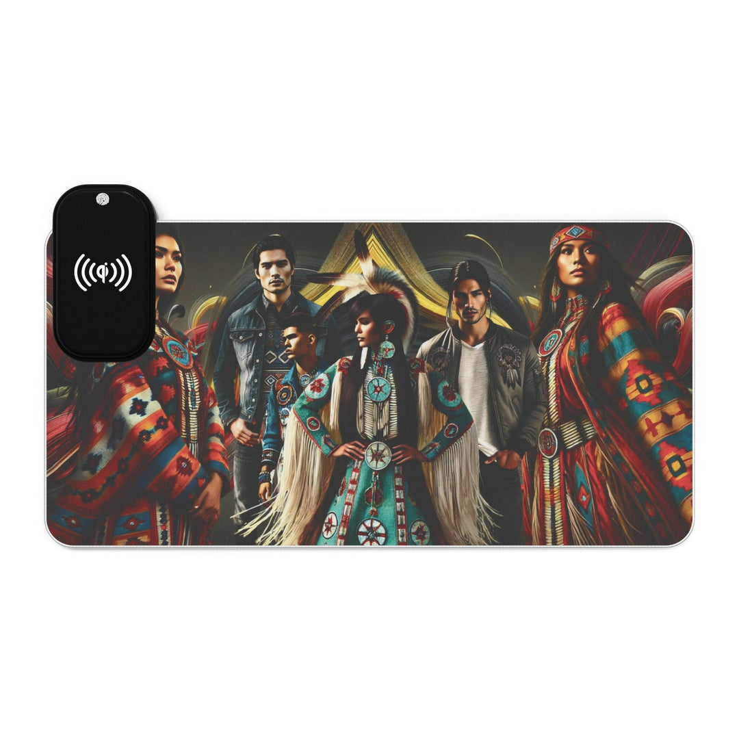 Native Heritage LED with wireless charging Desk Mat.