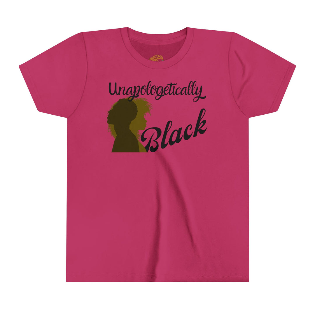 Unapologetically Black youth tee showcasing pride - Empower youths with this bold statement piece for empowerment.