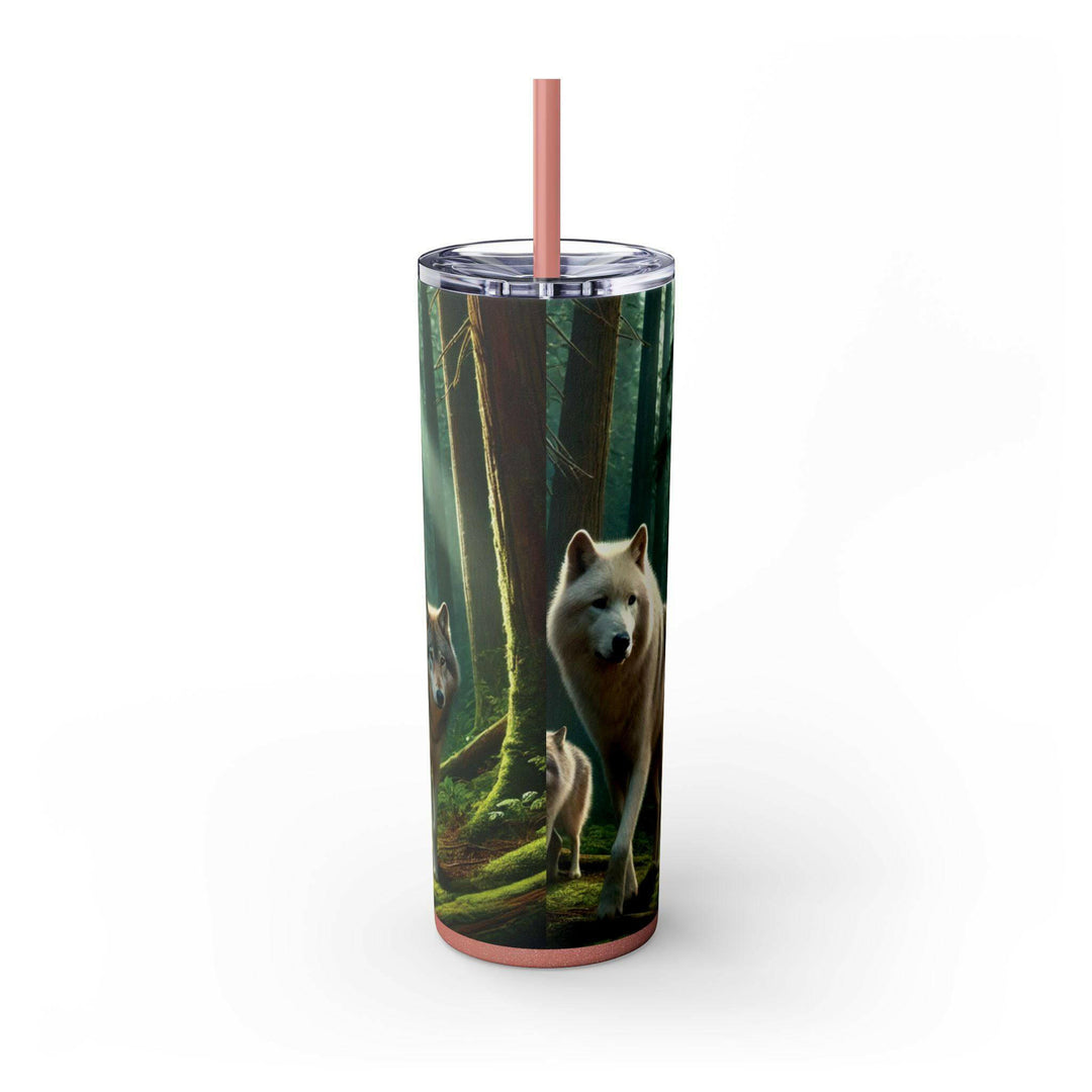 Native American Wolves Tumbler - Stainless Steel 20oz, Spiritual Art Design, Indigenous Culture, Double-Wall Insulated, Unique Gift Idea - MKCM Modern Designs