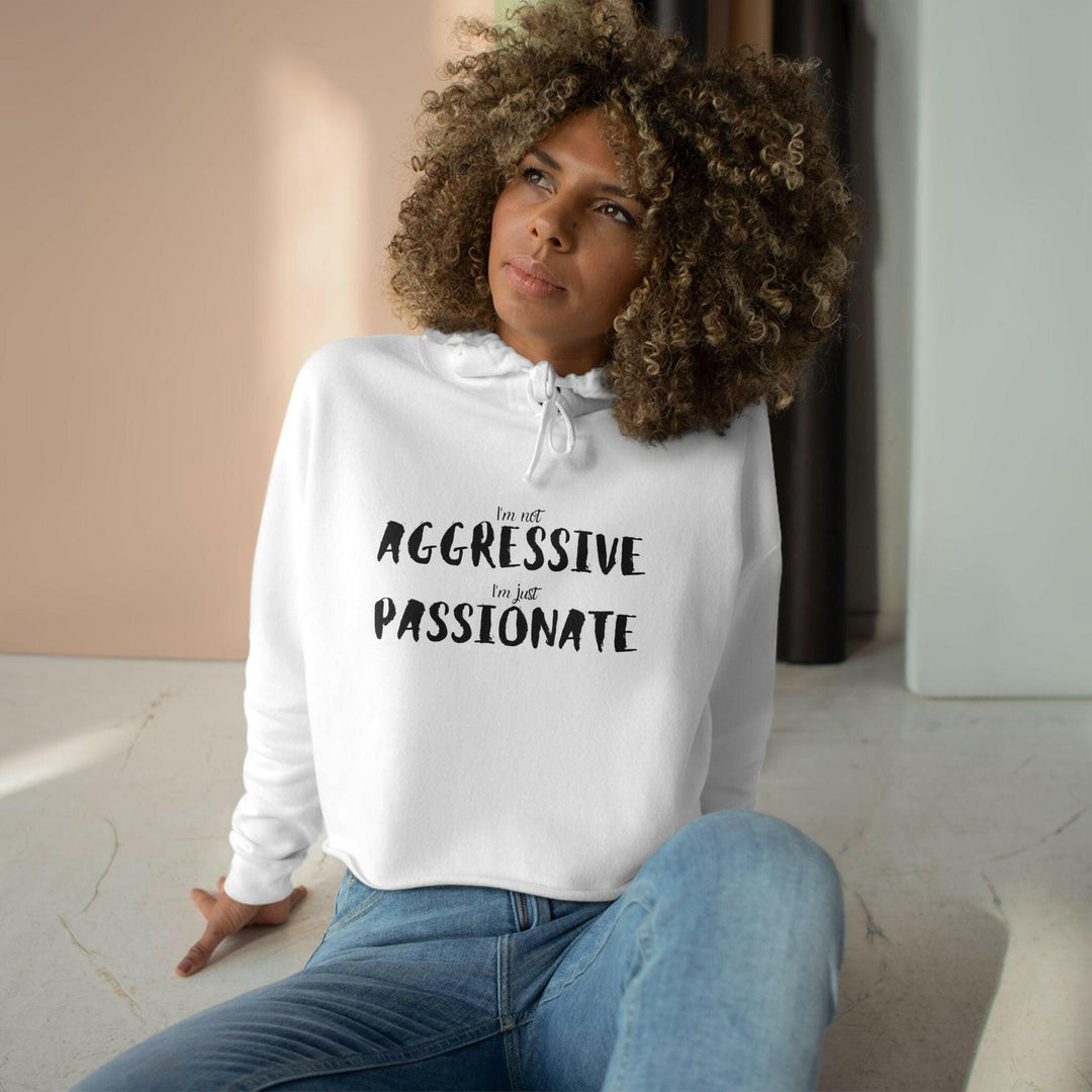 Crop hoodie showcasing Black culture and power statement, perfect for those who are not aggressive but just passionate.