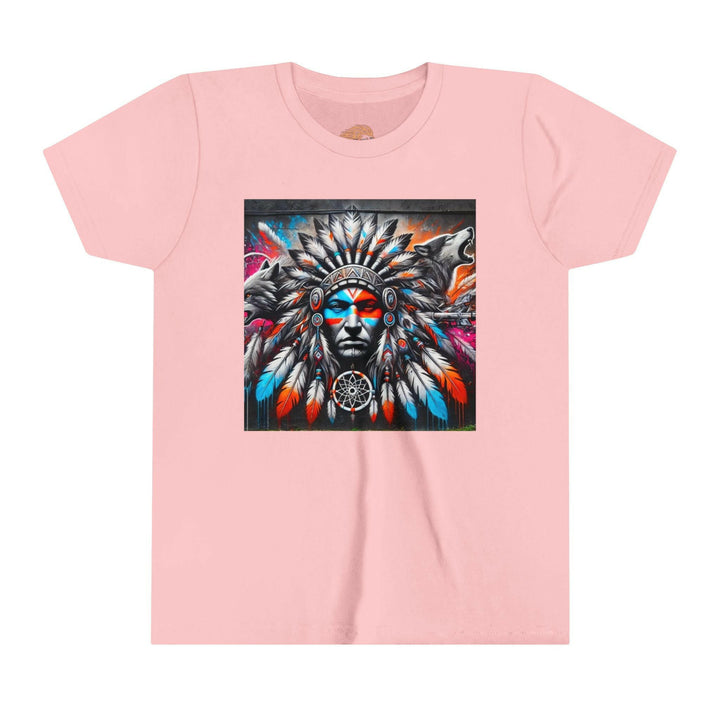 Native warrior in colorful apparel representing resilience and strength - SEO optimized alt tag