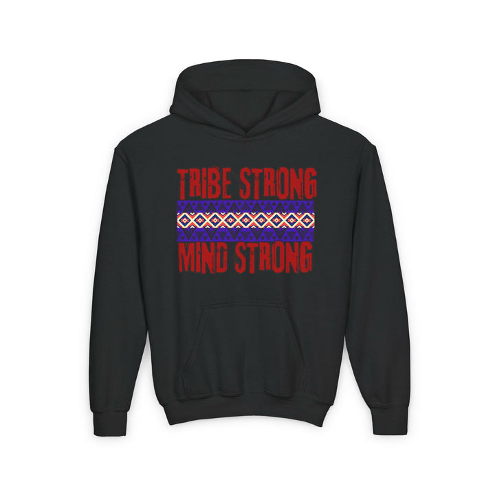 Empowerment and Cultural Unity depicted through Tribe Strong Youth Hoodie, promoting Identity and Pride.