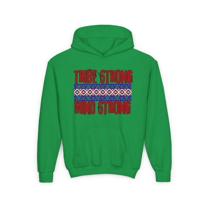 Empowerment and Cultural Unity depicted through Tribe Strong Youth Hoodie, promoting Identity and Pride.