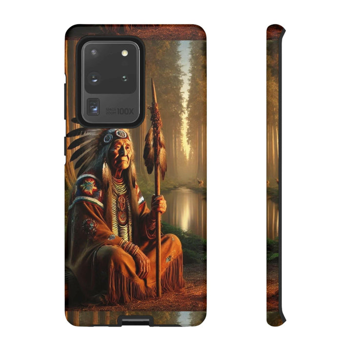 Native Wisdom Tough Phone Case - Samsung, iPhone & Google Pixel, Indigenous Elder Art, Tribal Spirituality, Durable Protective Cover - MKCM Modern Designs