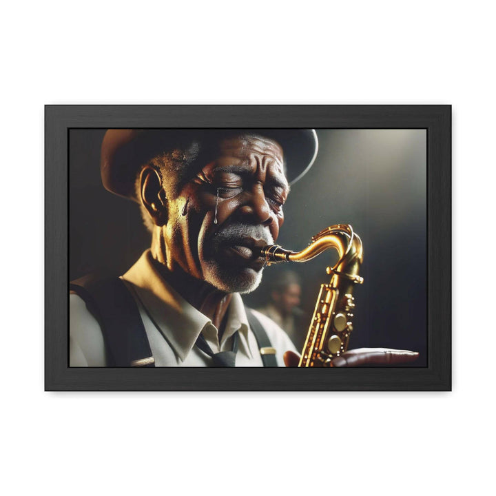 Emotional Saxophonist Framed Art.