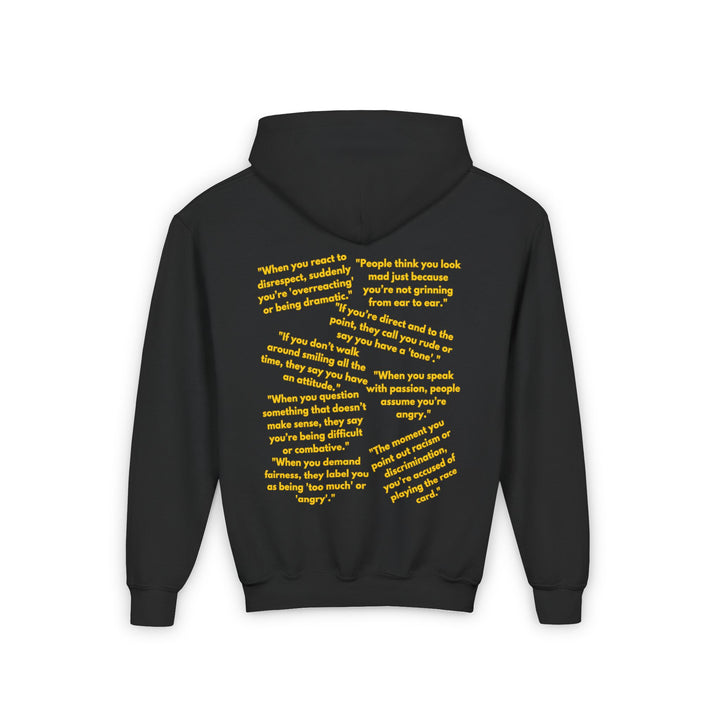 Youth hoodie promoting cultural expression, breaking stereotypes and embracing passion