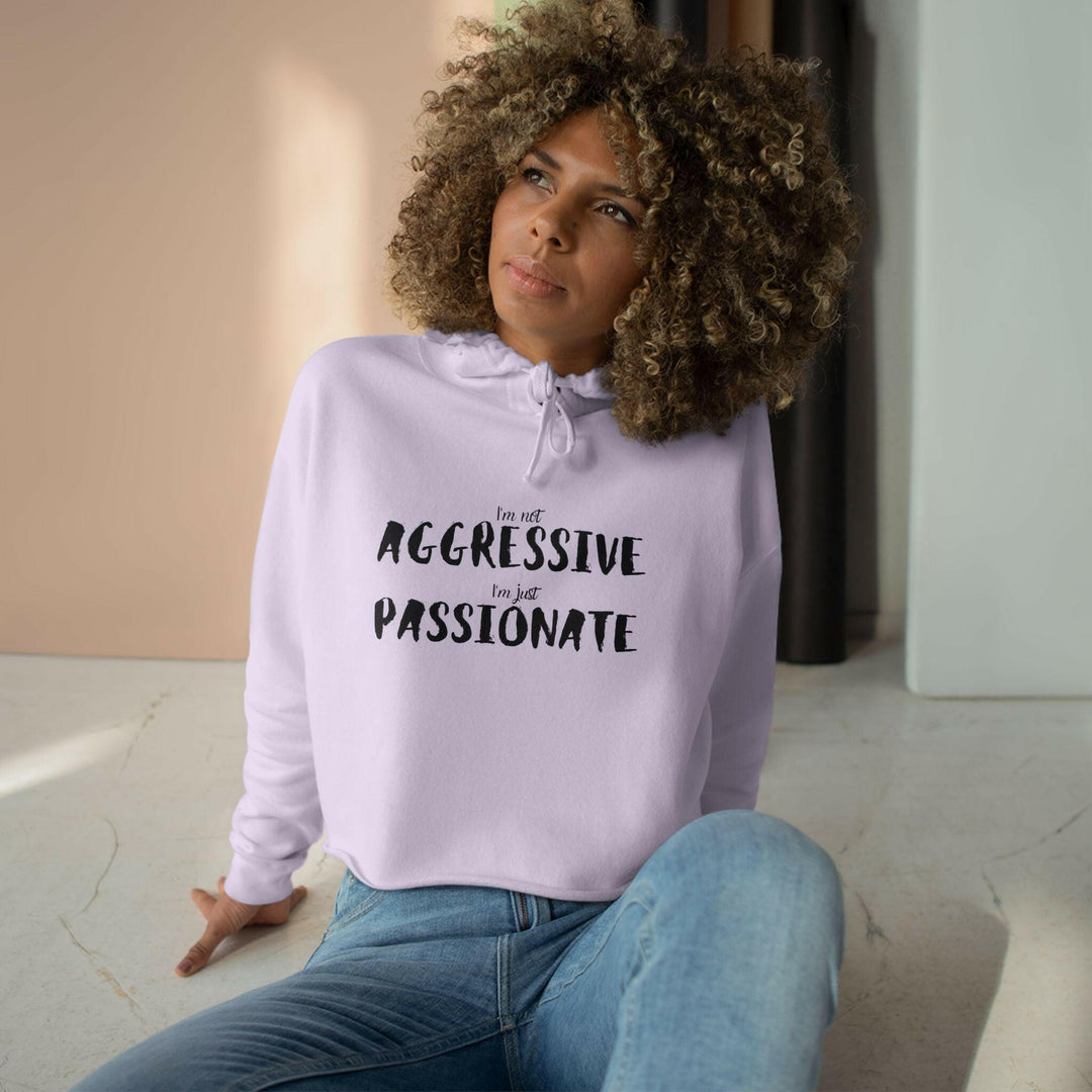 Crop hoodie showcasing Black culture and power statement, perfect for those who are not aggressive but just passionate.