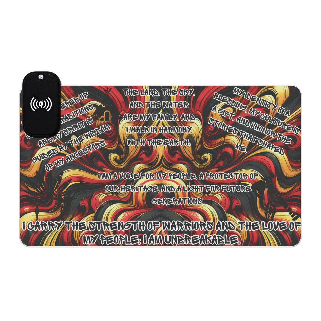 Indigenous Affirmations with Wireless Charging Deskmat.