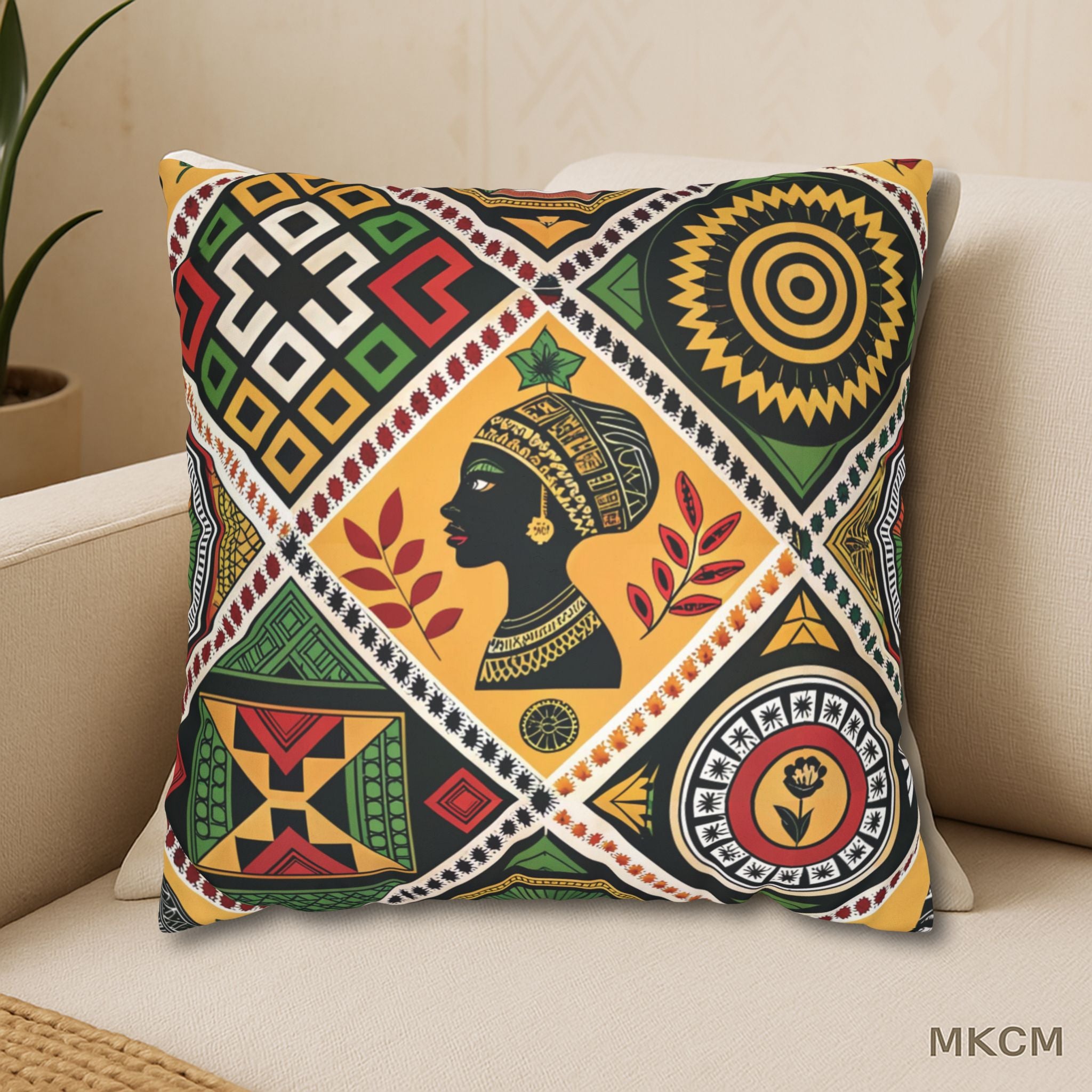 Afro-Indigenous Patterned Pillow Cover – Black Culture Home Accent Decor