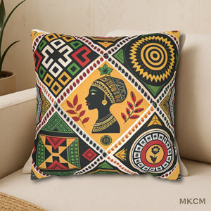 Afro-Indigenous Patterned Pillow Cover – Black Culture Home Accent Decor