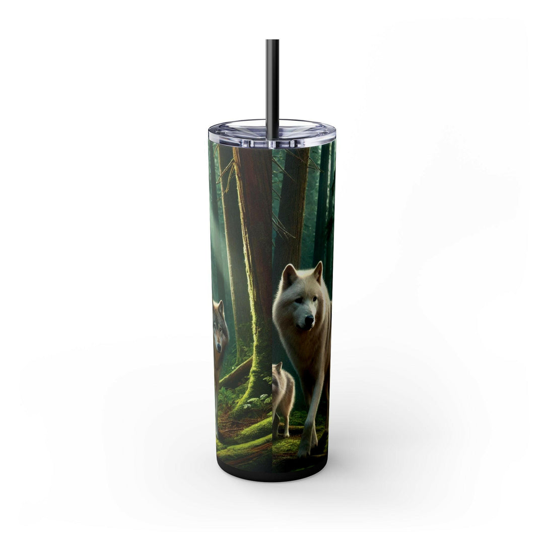 Native American Wolves Tumbler - Stainless Steel 20oz, Spiritual Art Design, Indigenous Culture, Double-Wall Insulated, Unique Gift Idea - MKCM Modern Designs