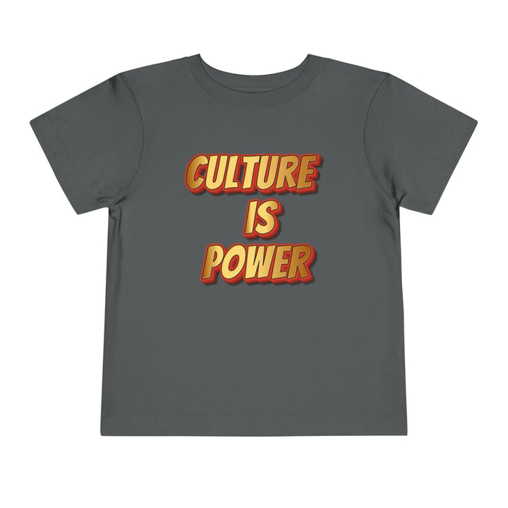 Toddler tee with culture is power slogan - Trendy kids clothing for empowered toddlers