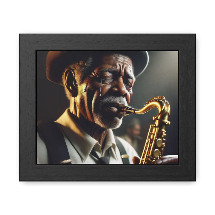 Emotional Saxophonist Framed Art.