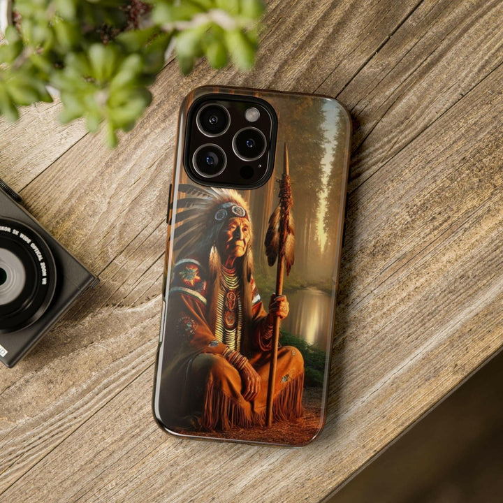 Native Wisdom Tough Phone Case - Samsung, iPhone & Google Pixel, Indigenous Elder Art, Tribal Spirituality, Durable Protective Cover - MKCM Modern Designs