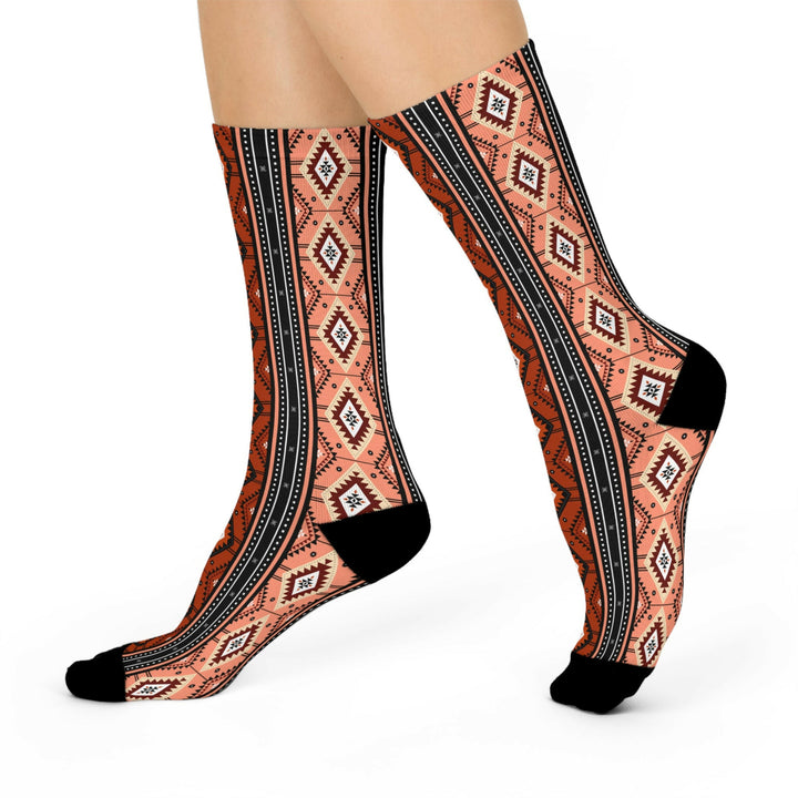 Rustic Tribal Pattern Crew Socks.