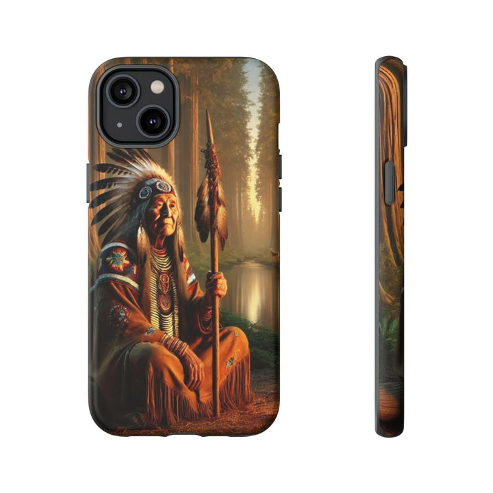 Native Wisdom Tough Phone Case - Samsung, iPhone & Google Pixel, Indigenous Elder Art, Tribal Spirituality, Durable Protective Cover - MKCM Modern Designs