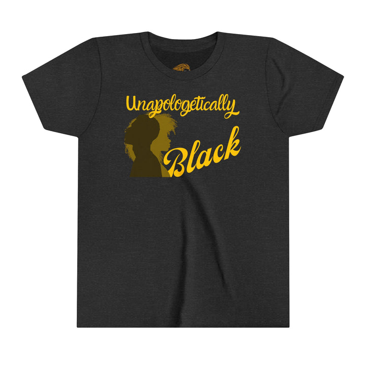 Unapologetically Black youth tee showcasing pride - Empower youths with this bold statement piece for empowerment.