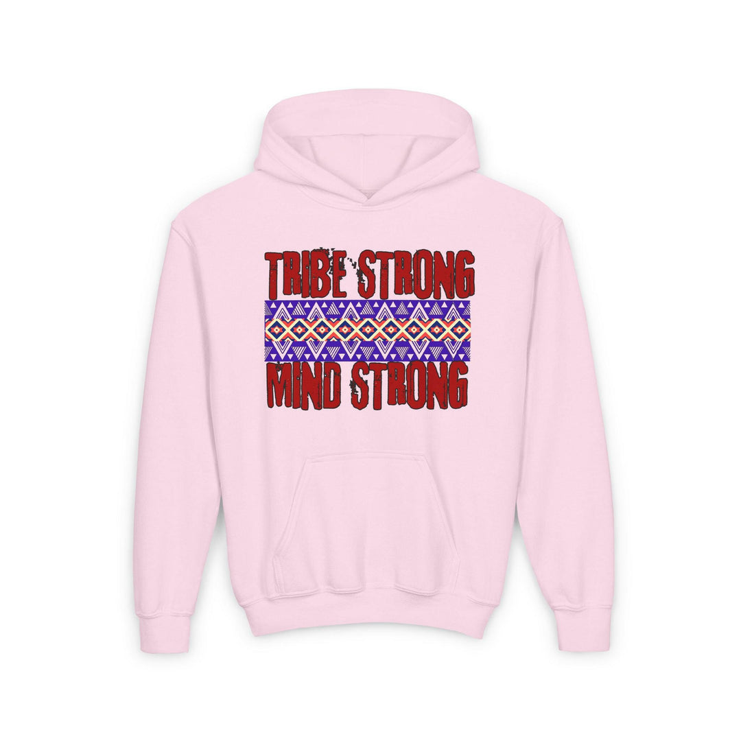 Empowerment and Cultural Unity depicted through Tribe Strong Youth Hoodie, promoting Identity and Pride.