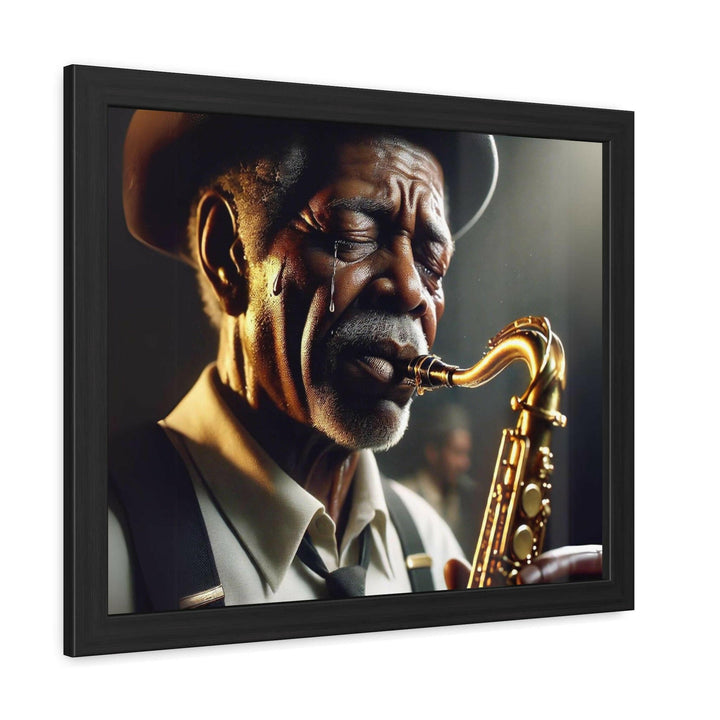 Emotional Saxophonist Framed Art.