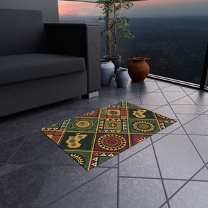 African Tribal Rug – Bold Afrocentric Print Area Rug with Cultural Symbols