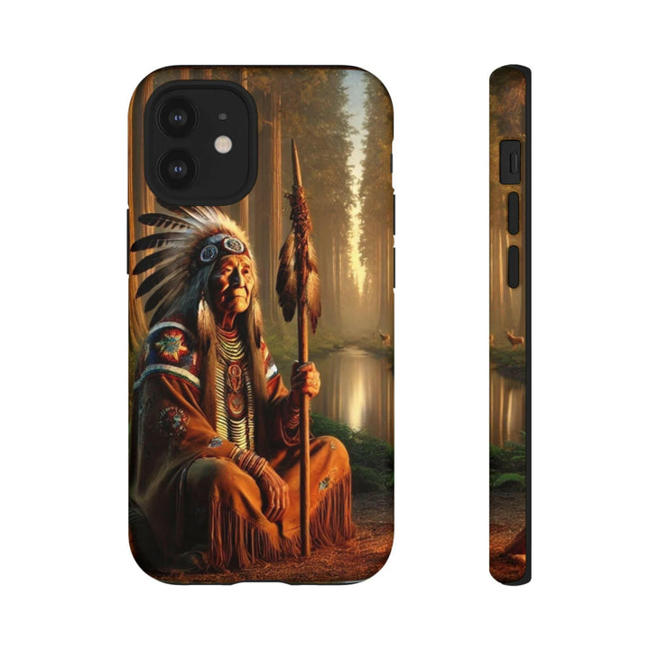 Native Wisdom Tough Phone Case - Samsung, iPhone & Google Pixel, Indigenous Elder Art, Tribal Spirituality, Durable Protective Cover - MKCM Modern Designs