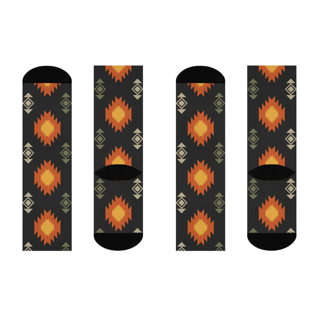 Sunburst Tribal Pattern Crew Socks.