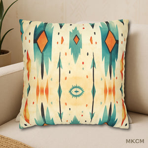 Modern Native Tribal Pillow Cover – Indigenous-Inspired Faux Suede Accent Case