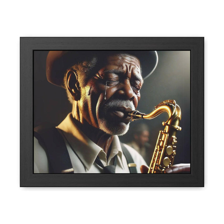 Emotional Saxophonist Framed Art.