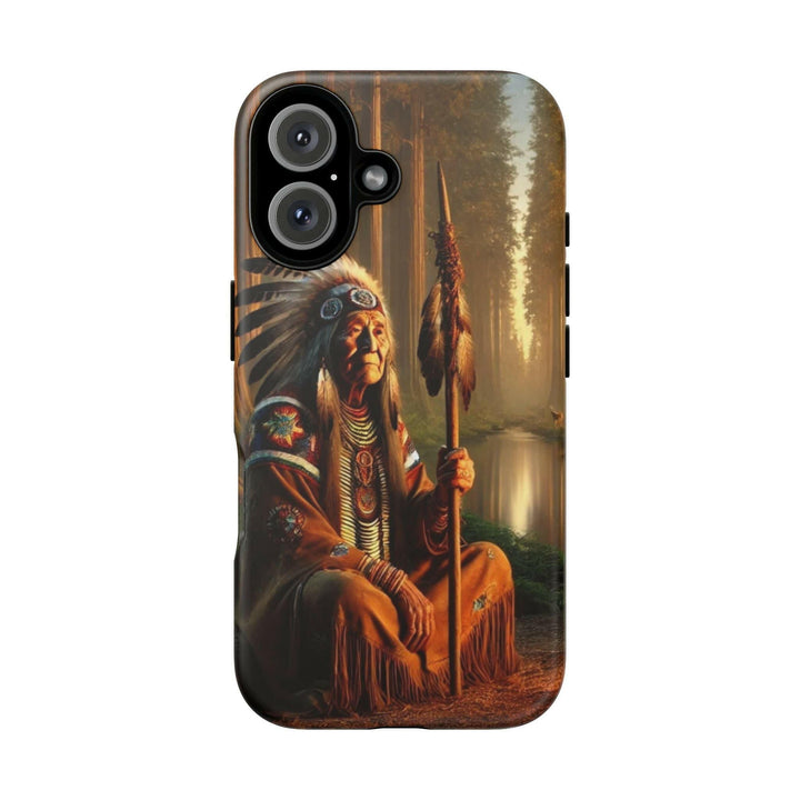 Native Wisdom Tough Phone Case - Samsung, iPhone & Google Pixel, Indigenous Elder Art, Tribal Spirituality, Durable Protective Cover - MKCM Modern Designs