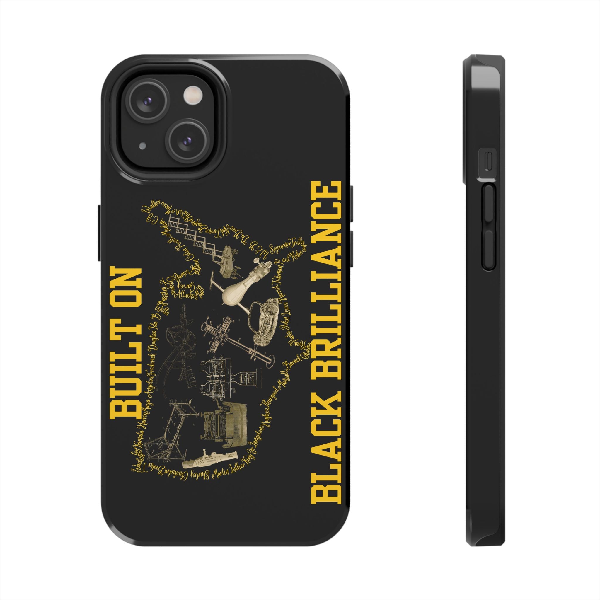 Built on Black Excellence Tough Phone Case – Melanin Magic Power Statement | iPhone & Samsung