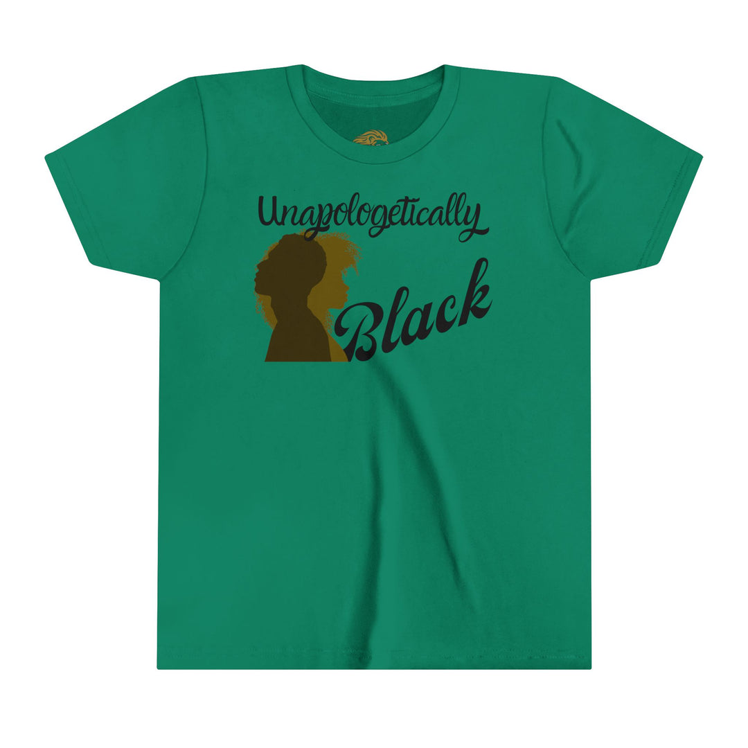 Unapologetically Black youth tee showcasing pride - Empower youths with this bold statement piece for empowerment.