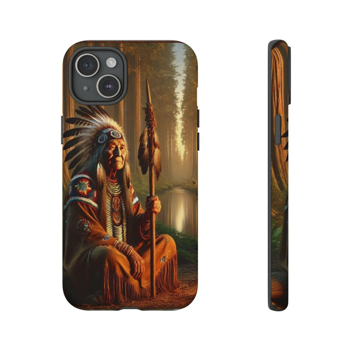 Native Wisdom Tough Phone Case - Samsung, iPhone & Google Pixel, Indigenous Elder Art, Tribal Spirituality, Durable Protective Cover - MKCM Modern Designs